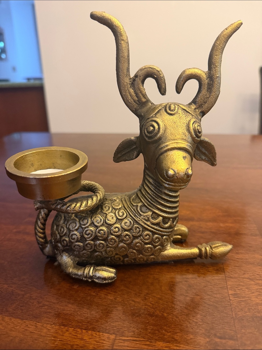 Dhokra Dokra Brass Indian Deer Candle Holder
